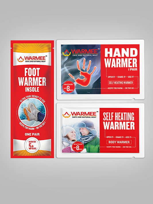 Body + Hand + Foot Warmers Combo (Pack Of 5 Pcs Body + 5 Pairs Hand + 5 Pairs Foot )