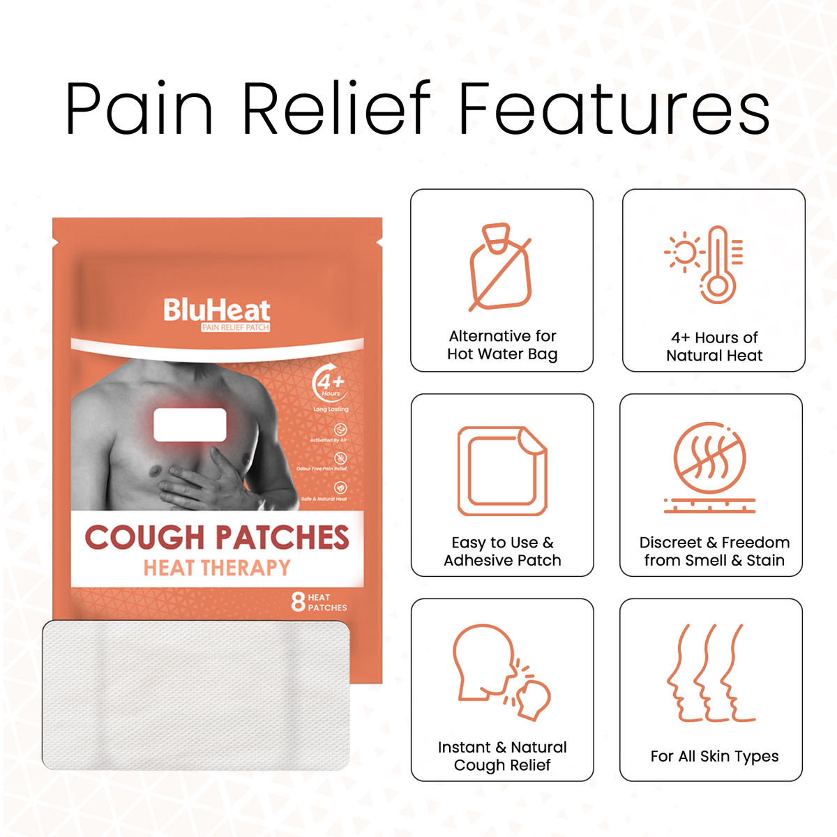 BluHeat Cough Decongestion - (Pack of 8 Patches)