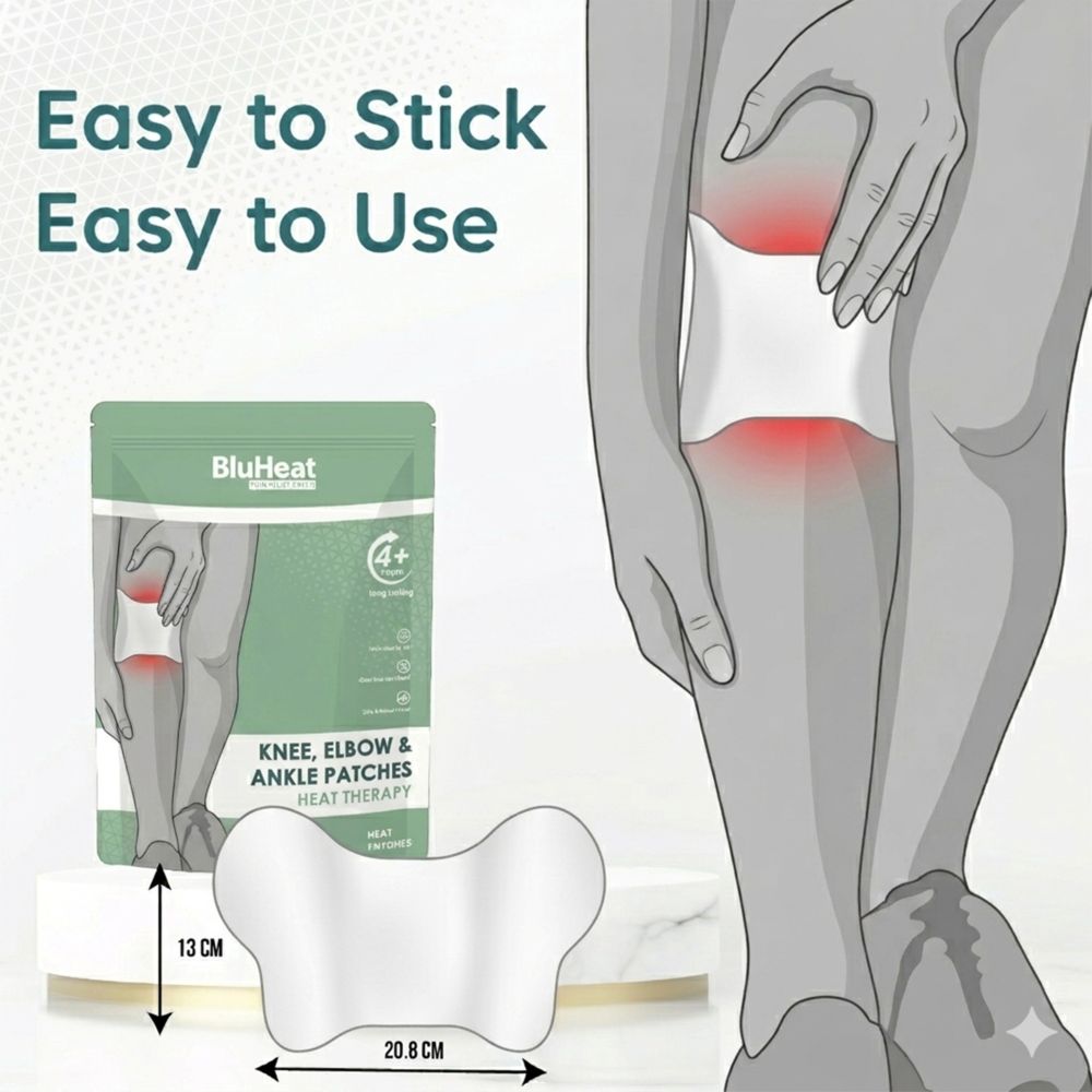 BluHeat Pain Relief Patches for Knee, Elbow & Ankle