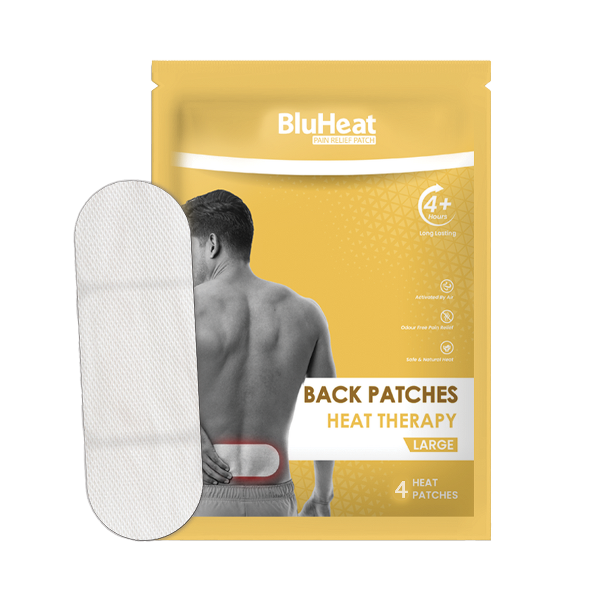 BluHeat Back Pain Relief Patches - Large Patches