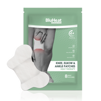 BluHeat Pain Relief Patches for Knee, Elbow & Ankle - (Pack of 8 Patches)